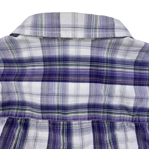 ARTFUL DODGER Plaid Pearl Snap Shirt Men 2XL Western Purple White Designer - Picture 8 of 11